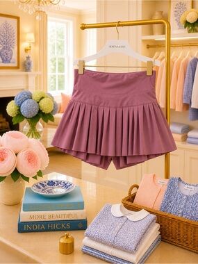Goldhinge Berry Pleated Skort small
